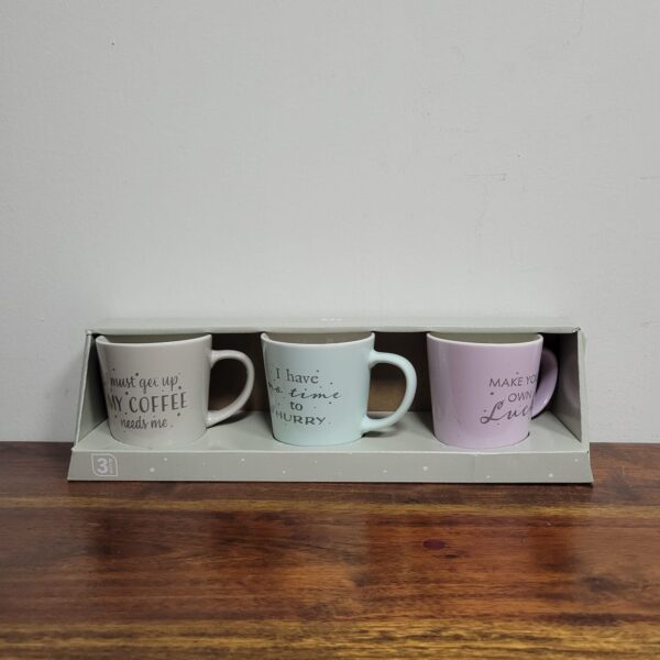 Mug Porcelain 330ml Set 3 Pcs (2 Colours) - Image 2
