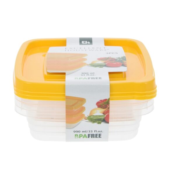 Storage Rect Boxes Set 3 Pcs 990ml - Image 3