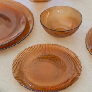 Amber Glass Side Plate 21cm