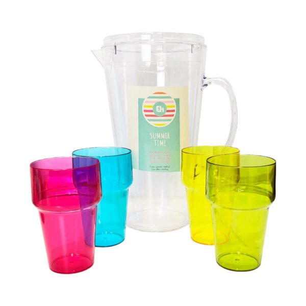 Plastic Pitcher with 4 Cups - Image 2
