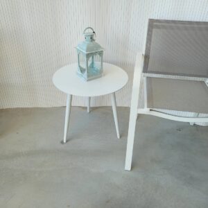 Syros 500mm Round Side Table White