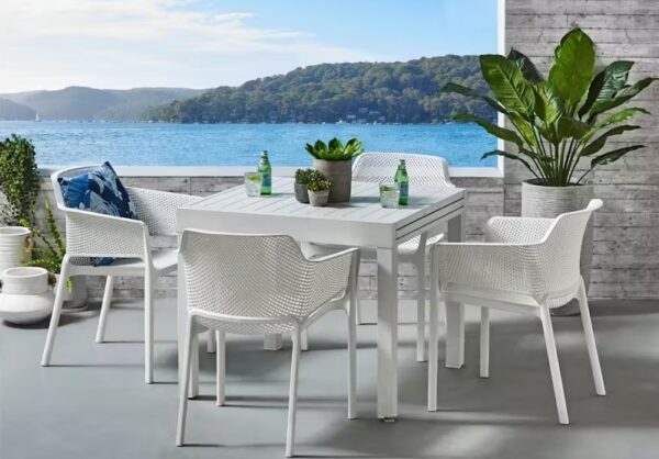 Civic Ext Dining Table 90-180x90cm White - Image 2