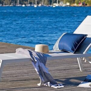 Bon Padded Sunlounger White