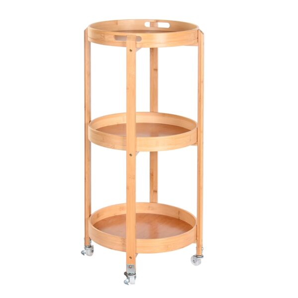 Waitress Bamboo Trolley with Wheels