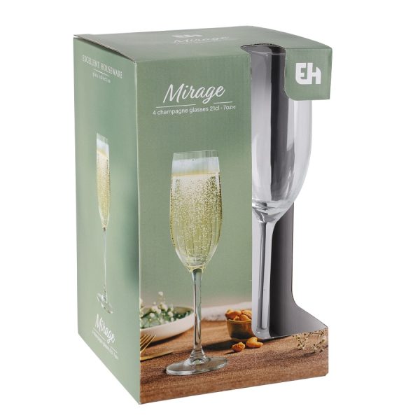 Champagne Glass 210ml Set of 4 Pcs - Image 3