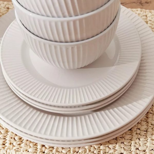 Ribbed Plate Set for One 4 Pcs