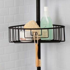 Telescopic Bar with 4 Baskets Black