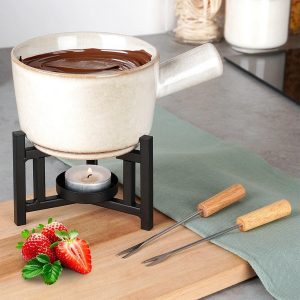 Fondue Set Porcelain with Forks