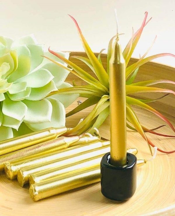 Mini Metallic Candles 10cm 10 Pcs - Image 2