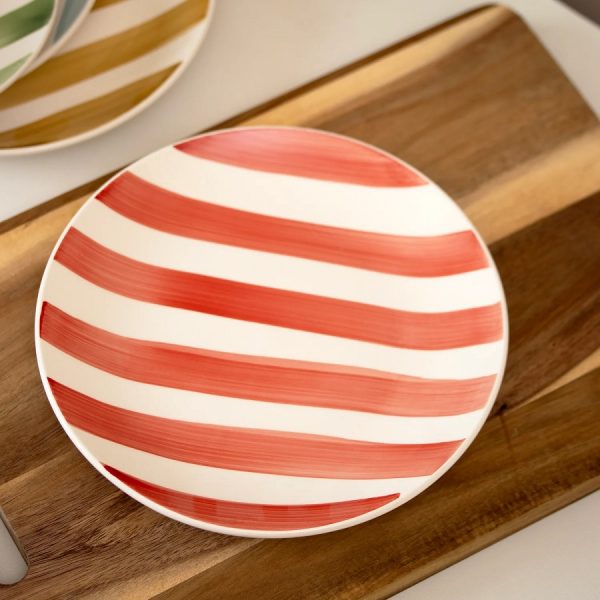 Striped Stoneware Plate 19cm (4 Colours) - Image 3