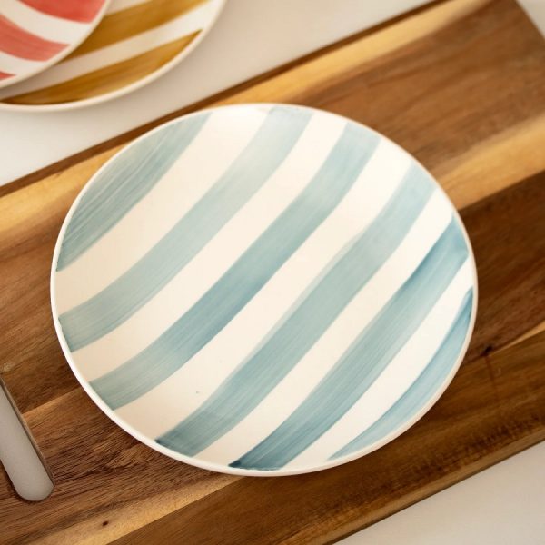 Striped Stoneware Plate 19cm (4 Colours) - Image 4