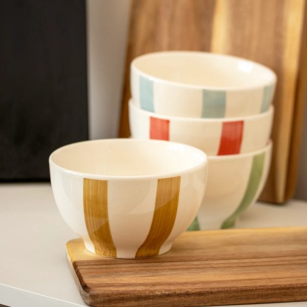Striped Stoneware Bowl 14cm (4 Colours) - Image 5